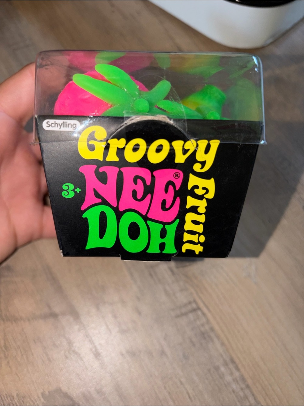 Schylling Groovy NeeDoh Fruit Stress Toy - Pink & Green